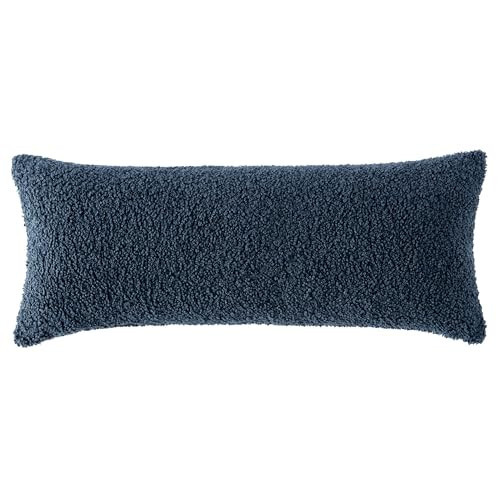 HiEnd Accents Teddy Lumbar Pillow, 14x36 inch, Midnight Blue, Soft Plush Textured Boucle Accent Pillow, Cozy Fluffy Classic Chic Casual Modern Rustic Decorative Pillow for Bed, Couch, Sofa | Amazon (US)