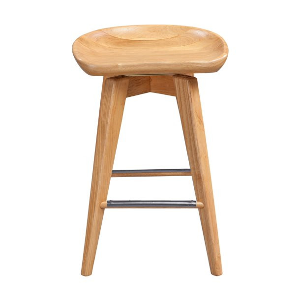 Boraam Bali 24" Swivel Backless Counter Stool, Natural - Walmart.com | Walmart (US)