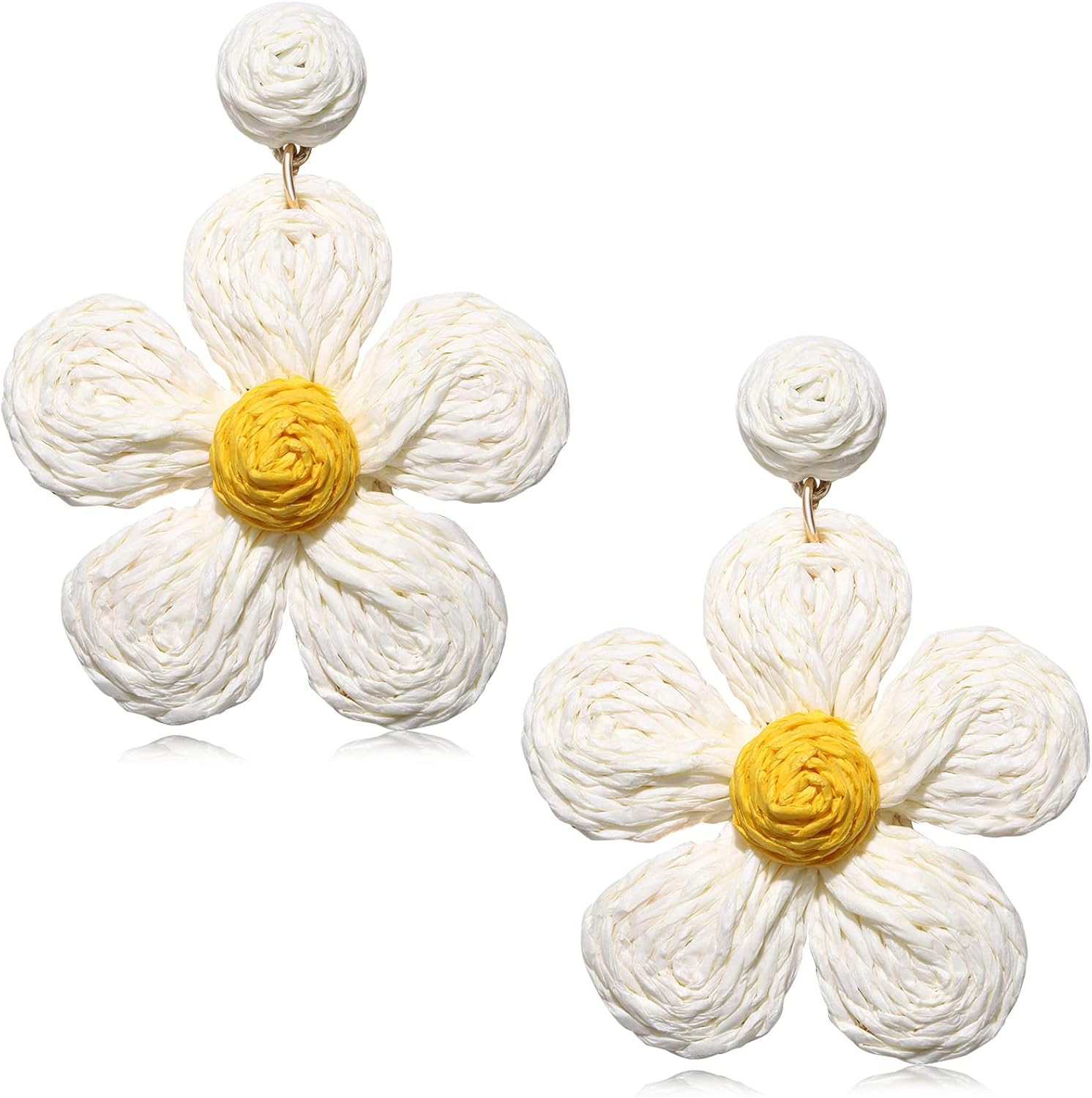 Vogueknock Rattan Earrings for Women Statement Boho Raffia Straw Wrapped Flower Drop Dangle Earri... | Amazon (US)