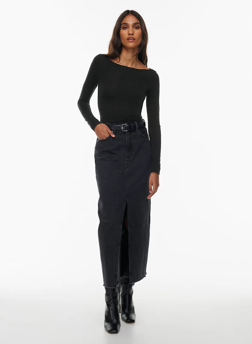 THE '90S VINTAGE MAXI JEAN SKIRT | Aritzia