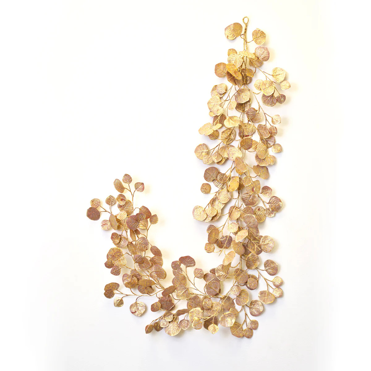 Bronze Gold Brushed Round Eucalyptus Mantle Garland Table Runner - 5 Foot | Darby Creek Trading