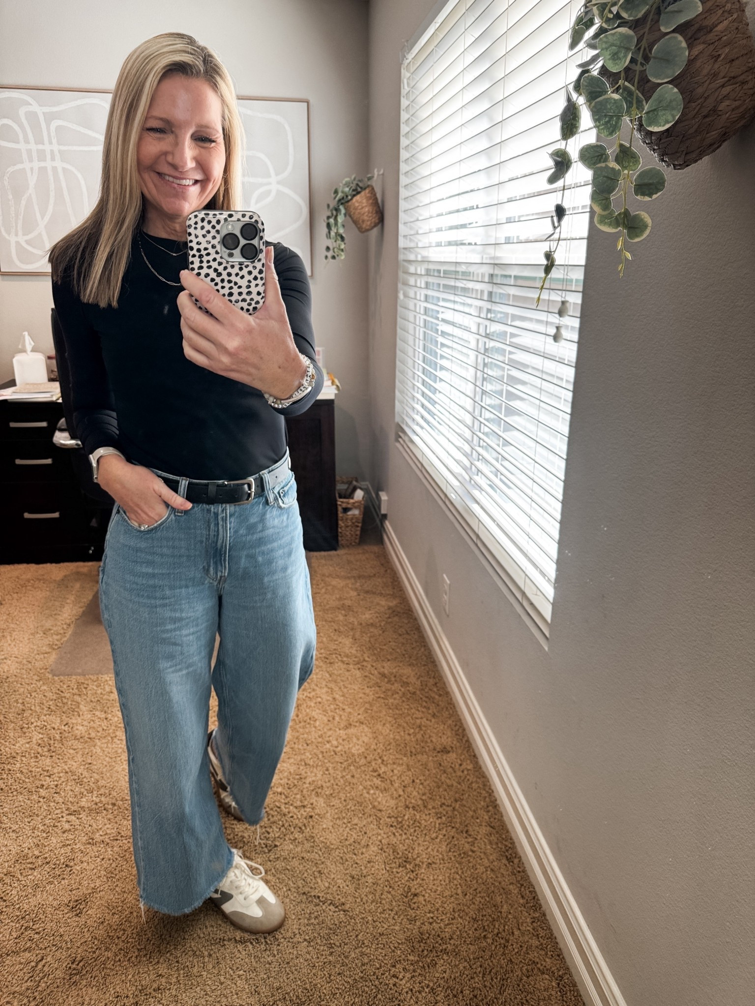 Wednesday outfit of the day in this Pumiey long sleeve tee and Abercrombie wide leg jeans that are currently on sale. 

#LTKootd #LTKFindsUnder50 #LTKOver40
