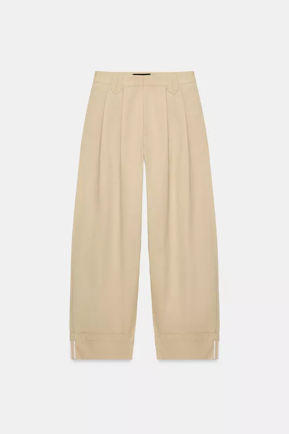 TURN-UP HEM DARTED TROUSERS | Zara UK