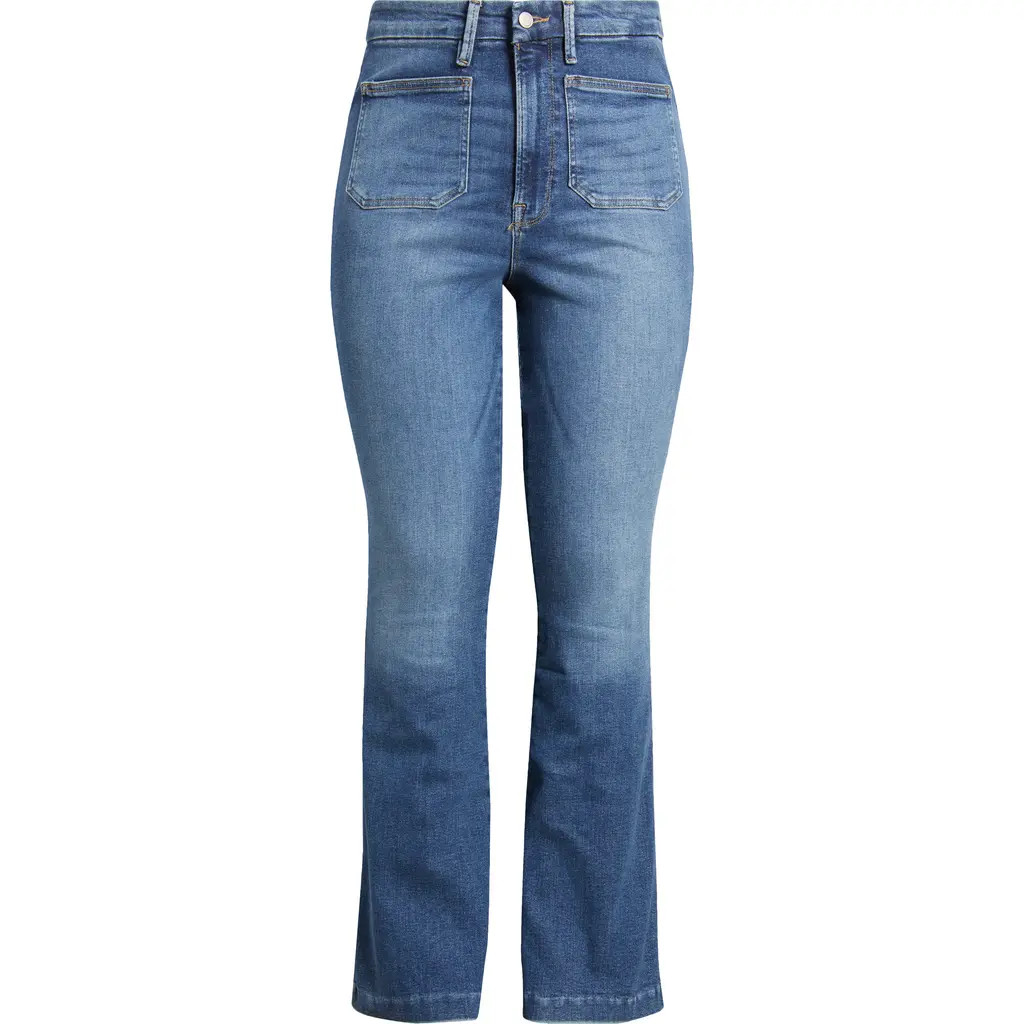 Good American Good Curve Patch Pocket Bootcut Jeans in Indigo708 at Nordstrom, Size 10 | Nordstrom