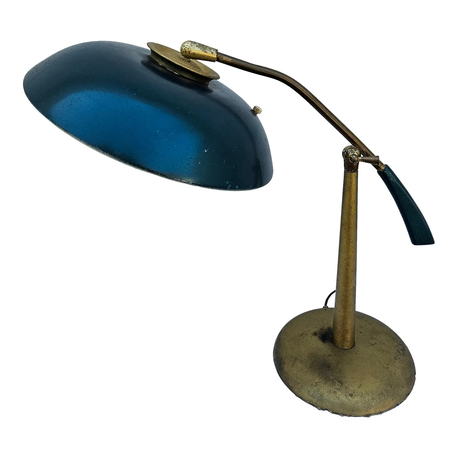 Turquoise Mid-Century Modern Industrial Desk Lamp | Chairish
