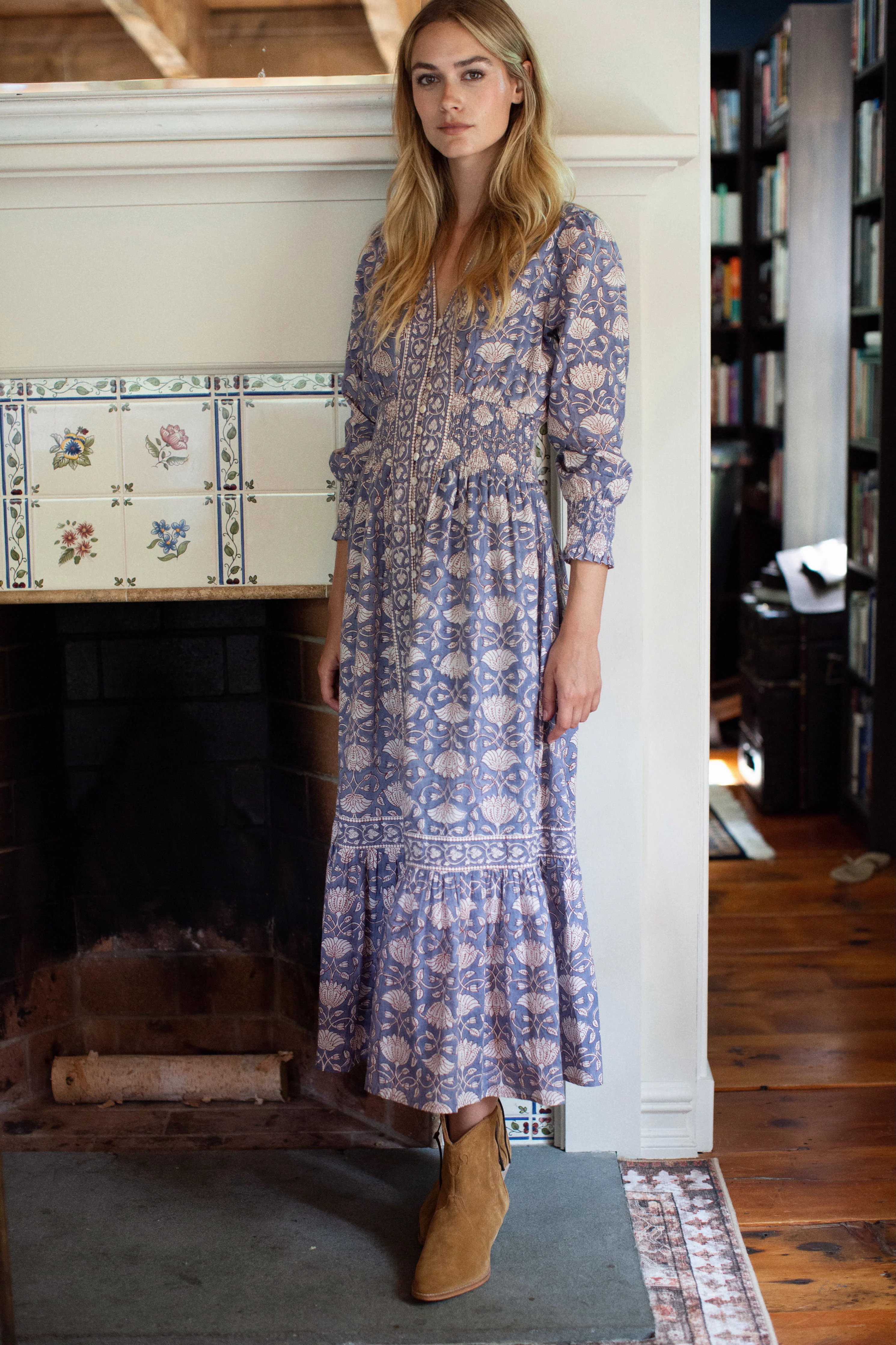 Francesca Dress - Blue Indigo Lotus SALE | Marea