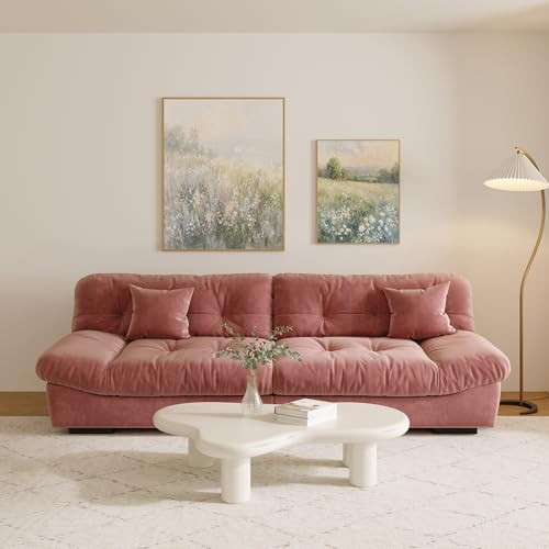 Cloud Modular Sectional Sofa,Scrub Velvet Minimalist Sofa Couch for Living Room, Curved Couch,Mod... | Amazon (US)