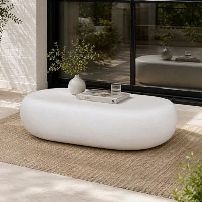 Nicole Outdoor/Indoor Concrete Oval Coffee Table | Wayfair North America