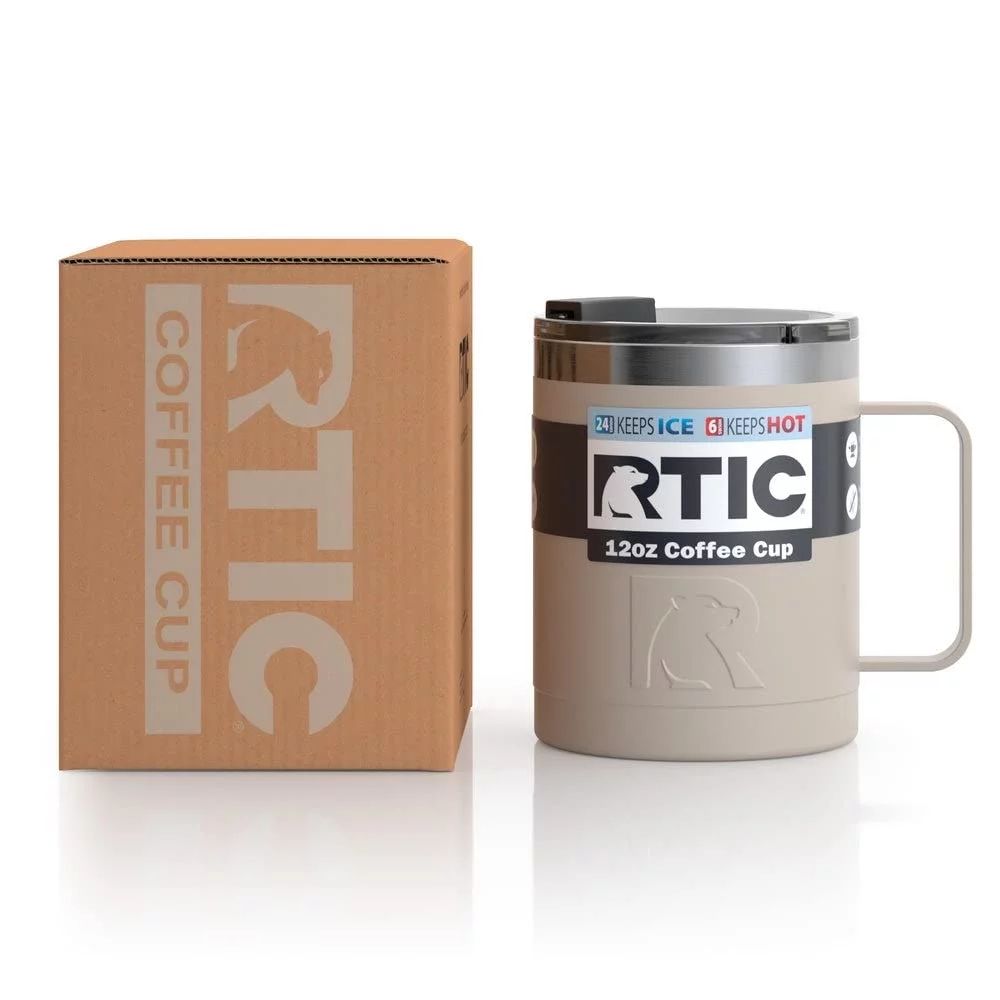 RTIC Coffee Mug with Handle, 12oz, Beach, Portable Travel Thermal Camping Cup, Vacuum-Insulated w... | Walmart (US)