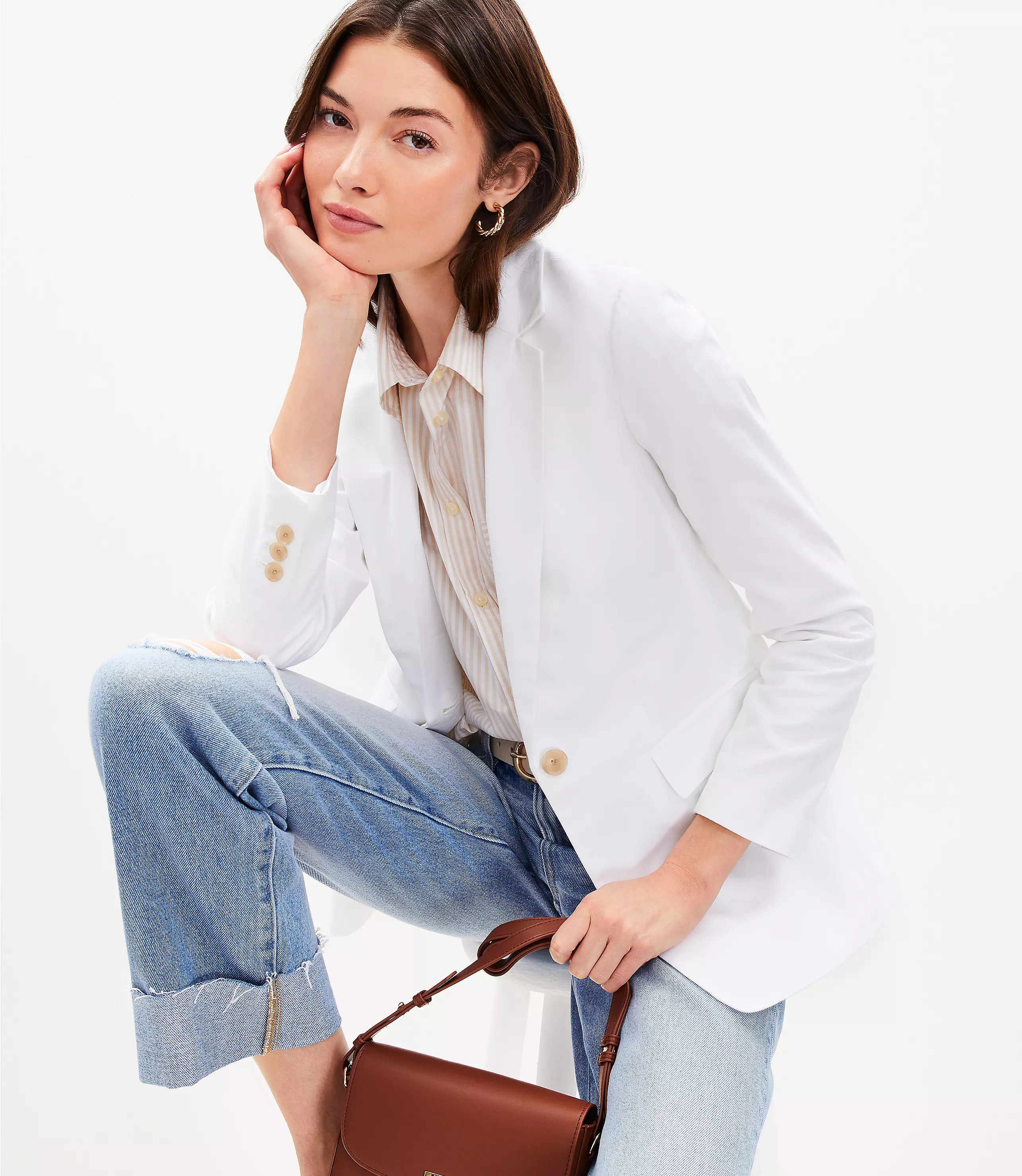 Slub Modern Blazer | LOFT