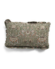 14x24 Lodden Floral Print Embroidered Ruffle Lumbar Pillow | Polyester/Cotton | Marshalls