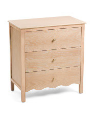30in Scalloped Three Drawer Accent Table | Marshalls