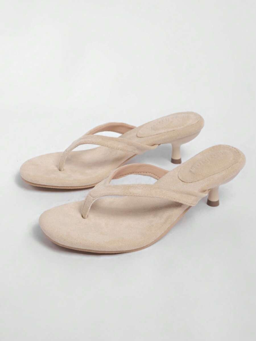 Women's Brown Suede Mid-Heel Sandals, New Summer Collection | SHEIN