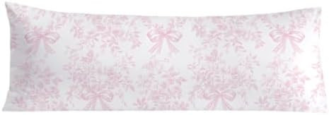 Chinoiserie Pink and White Floral 20x54 Body Pillow Cover, Chinoiserie Decor, Pink Coquette Bow F... | Amazon (US)