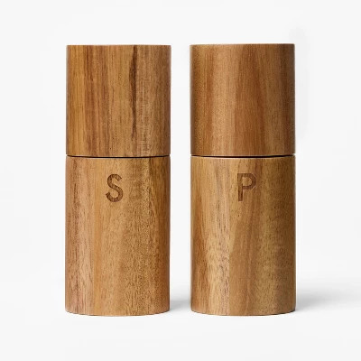 5" Acacia Salt and Pepper Grinder Set Natural Wood - Figmint™ | Target