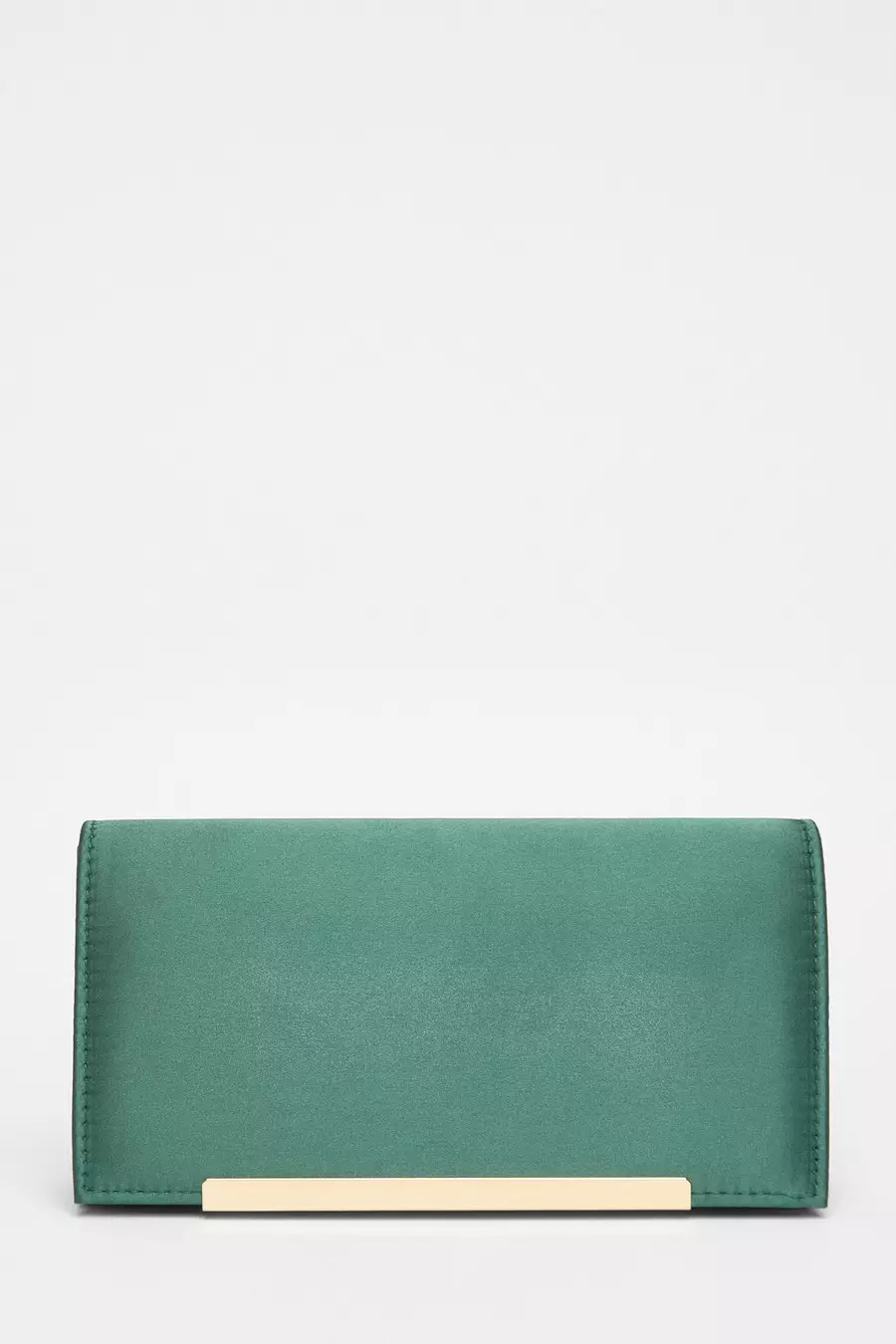 Dark Green Satin Long Clutch Bag | Quiz Clothing