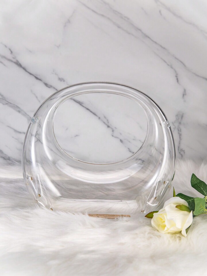 Crescent Shape Transparent Acrylic Handbag, Minimalist Style For Holiday And Casual Occasions Nov... | SHEIN