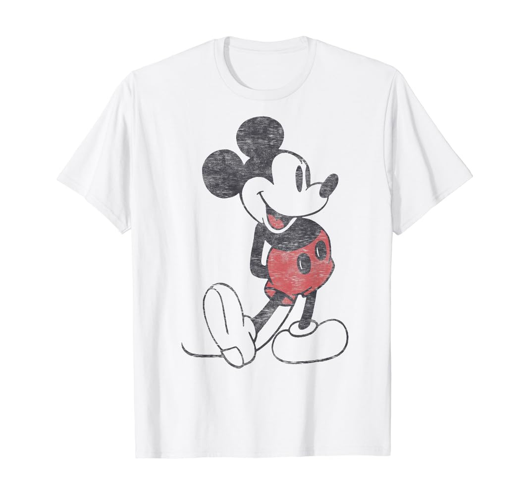 Amazon.com: Disney Mickey & Friends Mickey Mouse Vintage Portrait Short Sleeve T-Shirt Small : Cl... | Amazon (US)