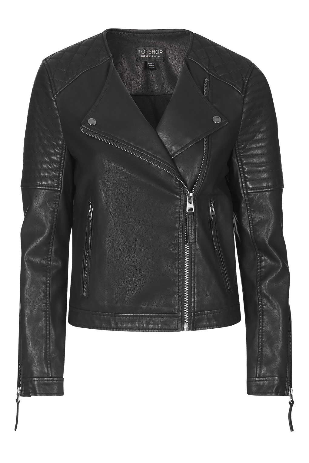 Quilted Faux-Leather Biker | Topshop US