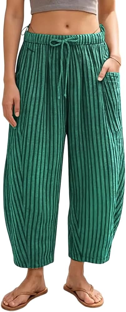 Baggy Pants Women Elastic High Waisted Joggers Straight Leg Fashion Comfortable Stretchy Drawstri... | Amazon (US)