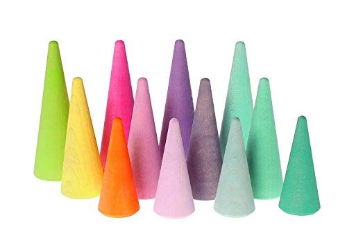 Grimm's Pastel Rainbow Forest Set of Tree Figures for Pretend Play | Amazon (US)