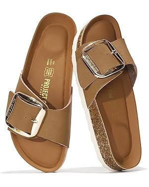 Project Cloud 100% Genuine Leather Sandals Women Dressy Beach Essentials Slides for Women Footwea... | Amazon (US)