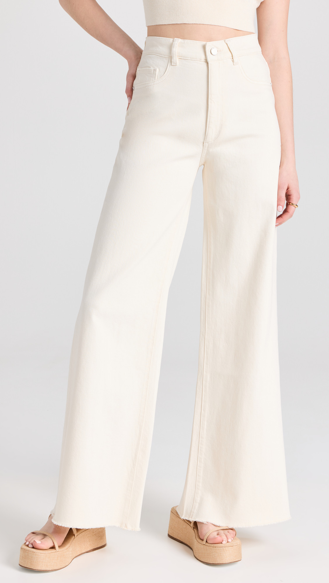 DL1961 Hepburn Wide Leg Jeans Ecru 31 | Shopbop