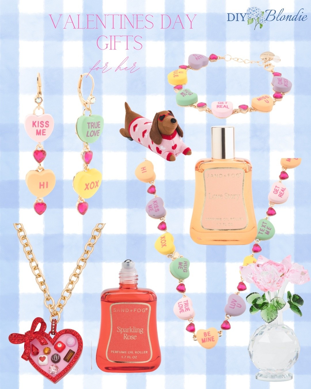 💌 Comment “VALENTINE” and I’ll send you a DM with the links!

If you’re looking for the sweetest little Valentine’s gifts for her, these are giving major cute, cozy, and love-note nostalgia vibes 💕 From candy heart jewelry (I am OBSESSED 😍) to the prettiest rose-inspired fragrances and the most adorable heart sweater pup… these are the kind of thoughtful little surprises that make February feel extra magical.

Perfect for girlfriends, daughters, besties, or honestly… yourself (because self-love counts too 💗).

Which one is your favorite?? I can’t decide between the candy heart bracelet and the sparkling rose perfume! 🌹✨

#ValentinesDayGiftIdeas #ValentinesDayFinds #GiftIdeasForHer #SweetheartStyle #GrandmillennialStyle #FeminineFinds #SouthernStyleBlogger #CoastalGrandmillennial #PrettyLittleThings #diyblondie #diyblondieblog

I

#LTKValentine
