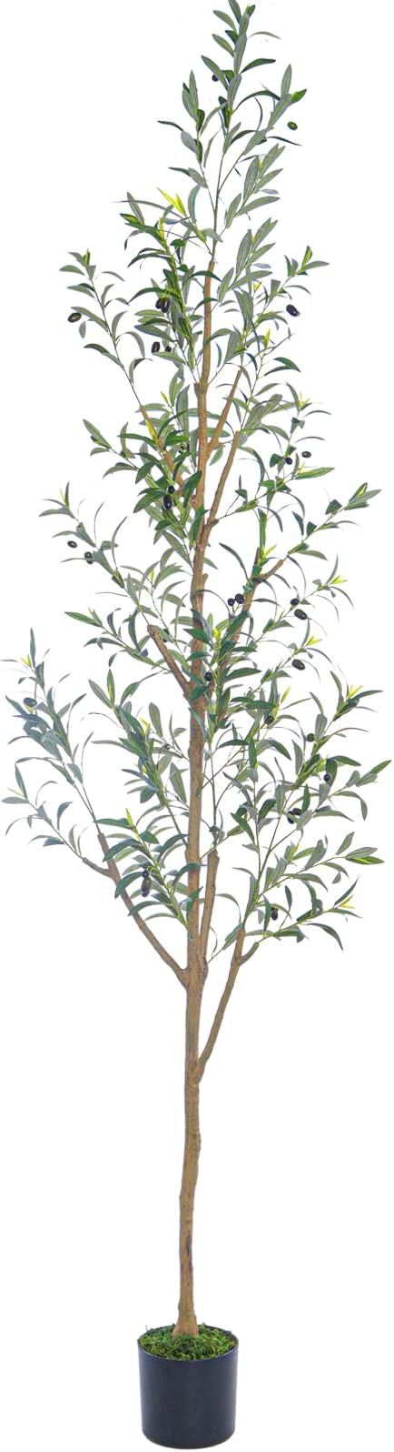 7.6FT (92'') Olive Tree Tall Artificial Plants for Home Decor Indoor, Fake Potted Olive Silk Tree... | Amazon (US)
