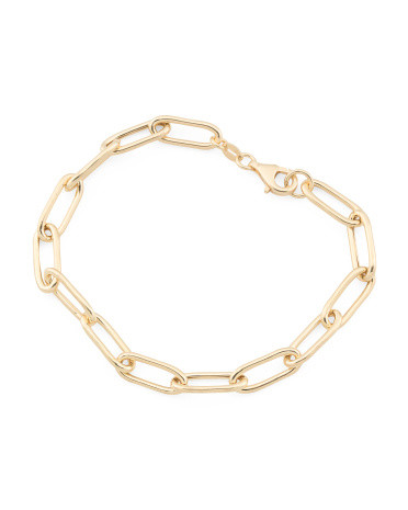 Made In Italy 18kt Gold Plated  Paperclip Bracelet | TJ Maxx