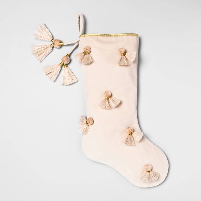 20" x 8" Tassel Christmas Stocking Cream - Opalhouse™ | Target