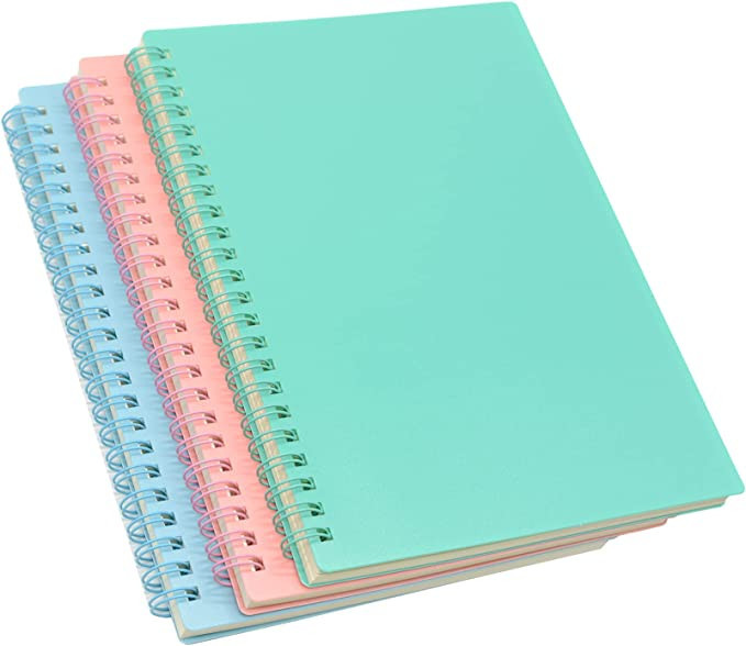 Spiral Notebook, 3 Pcs A5 Thick Plastic Hardcover 8mm Ruled 3 Color 80 Sheets -160 Pages Journals... | Amazon (US)