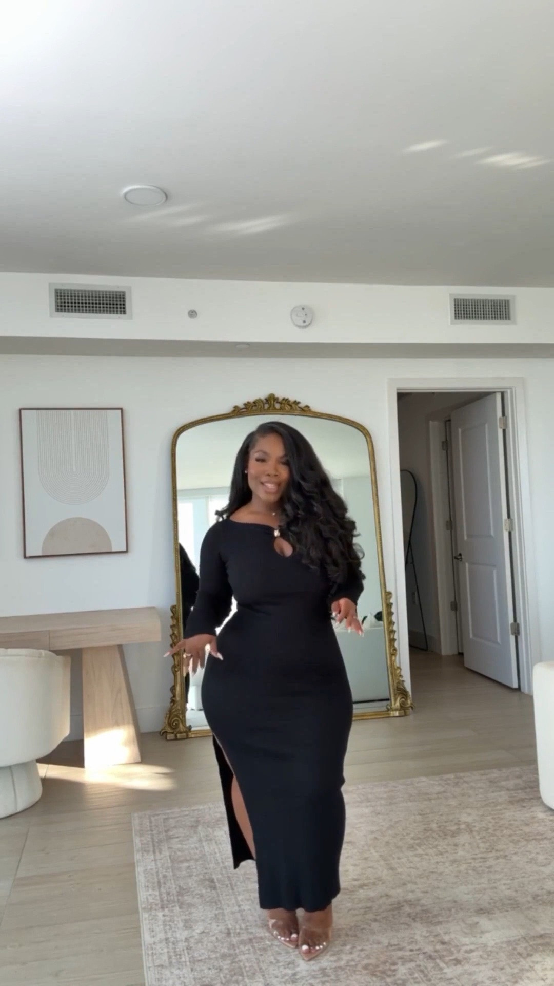 Sweater dress is on clearance at Abercrombie!! 💅🏾 

Loving all of the details on this dress. The gold, the cutout, and the slit all make this dress so cute and sexy 🖤

Size: M 

Ribbed dress, long dress, black dress, date night outfits, cozy dress, curvy girl fashion, curvy girl fashion, Emmy Petit

#LTKSaleAlert #LTKMidsize #LTKootd