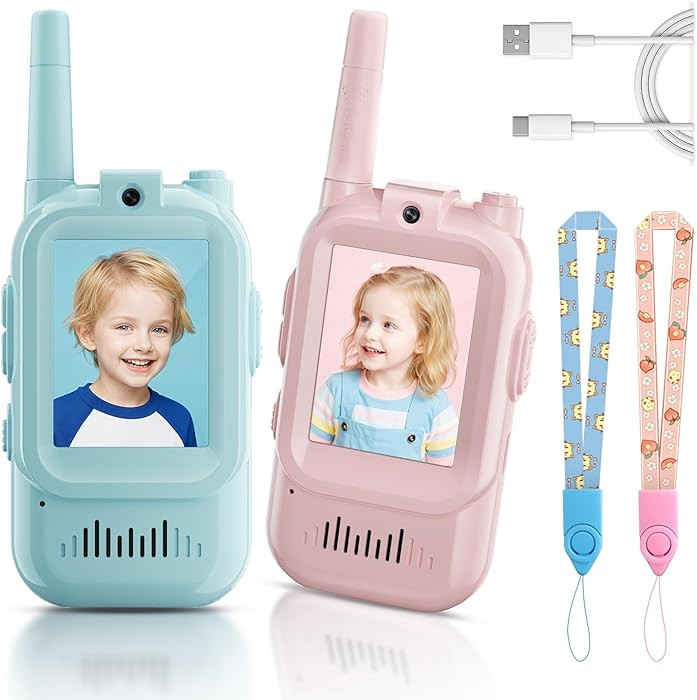 Video Walkie Talkies for Kids, Handheld 2 Pack Rechargeable Video Intercom Kids Walkies Talkies, ... | Amazon (US)