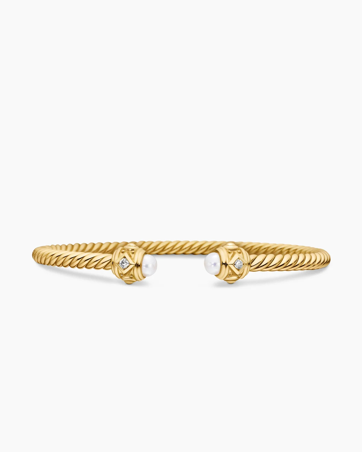 David Yurman | Renaissance Cablespira Bracelet in 18K Yellow Gold with Diamonds, 3.5mm | David Yurman