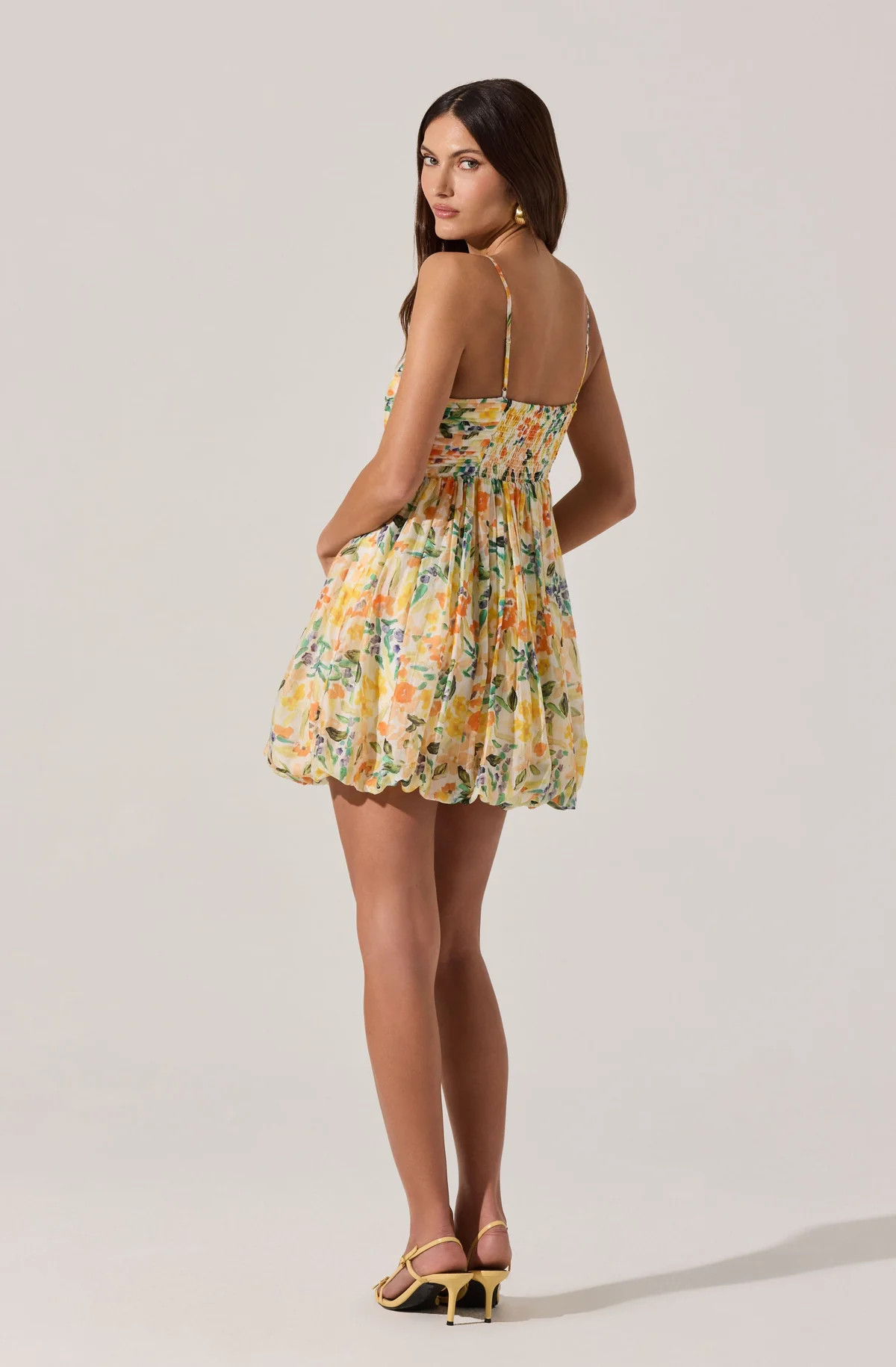 Bubble Floral Mini Dress - Orange multi floral / XL | ASTR The Label (US)
