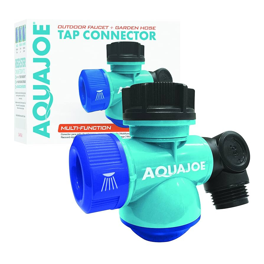 Aqua Joe SJI-MFGA1-AQU Multi-Function Outdoor Faucet and Garden Hose Tap Connector | Amazon (US)