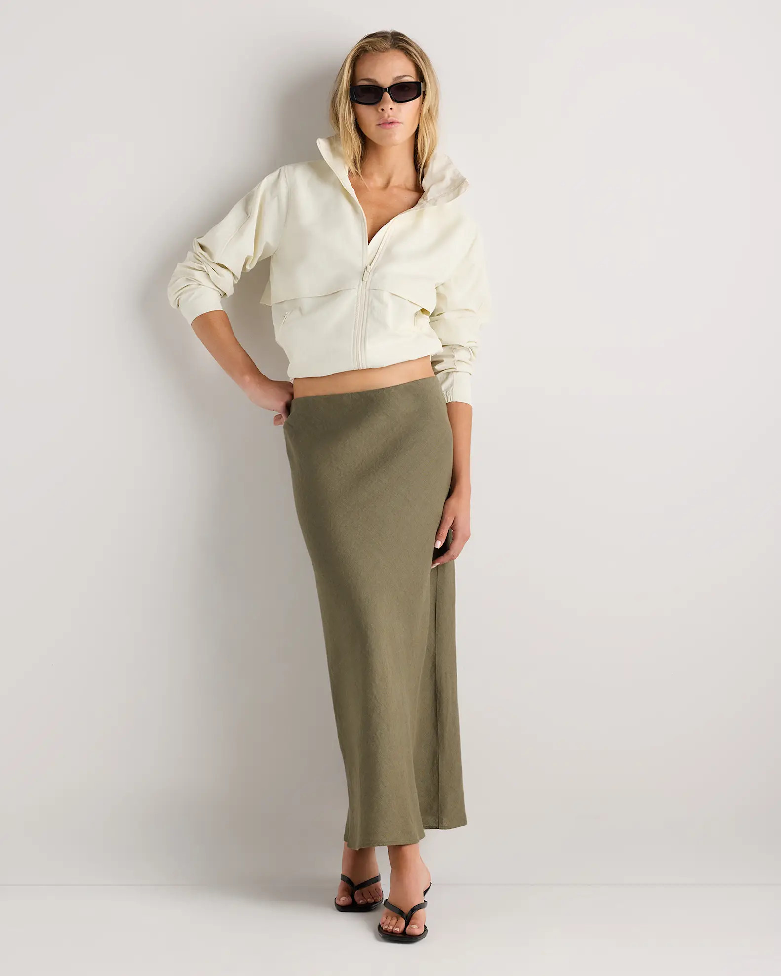 100% European Linen Midi Slip Skirt | Quince