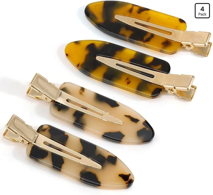 Canitor No Bend Hair Clips - Women's Resin Flat Tortoise Shell Clips for Hairstyling, Makeup, and... | Amazon (US)