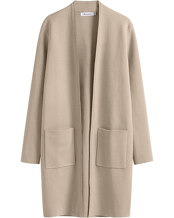 ANRABESS Cardigan Sweater for Women Casual 2024 Fall Fashion Coat Long Sleeve Open Front Knit Coa... | Amazon (US)