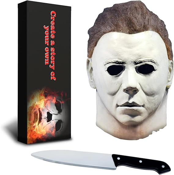 Halloween Horror Mask for Adults Men With Classic Knife Props Halloween Scary Mask for Cosplay | Amazon (US)