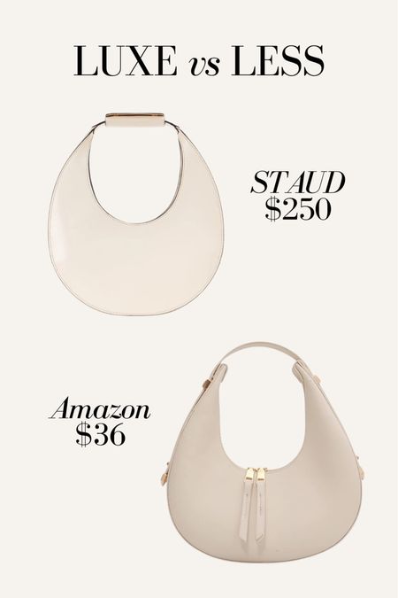 Luxe vs Less bags - Staud moon bag similar Amazon find! Designer bag, nude bag

#LTKitbag #LTKfindsunder50 #LTKGiftGuide