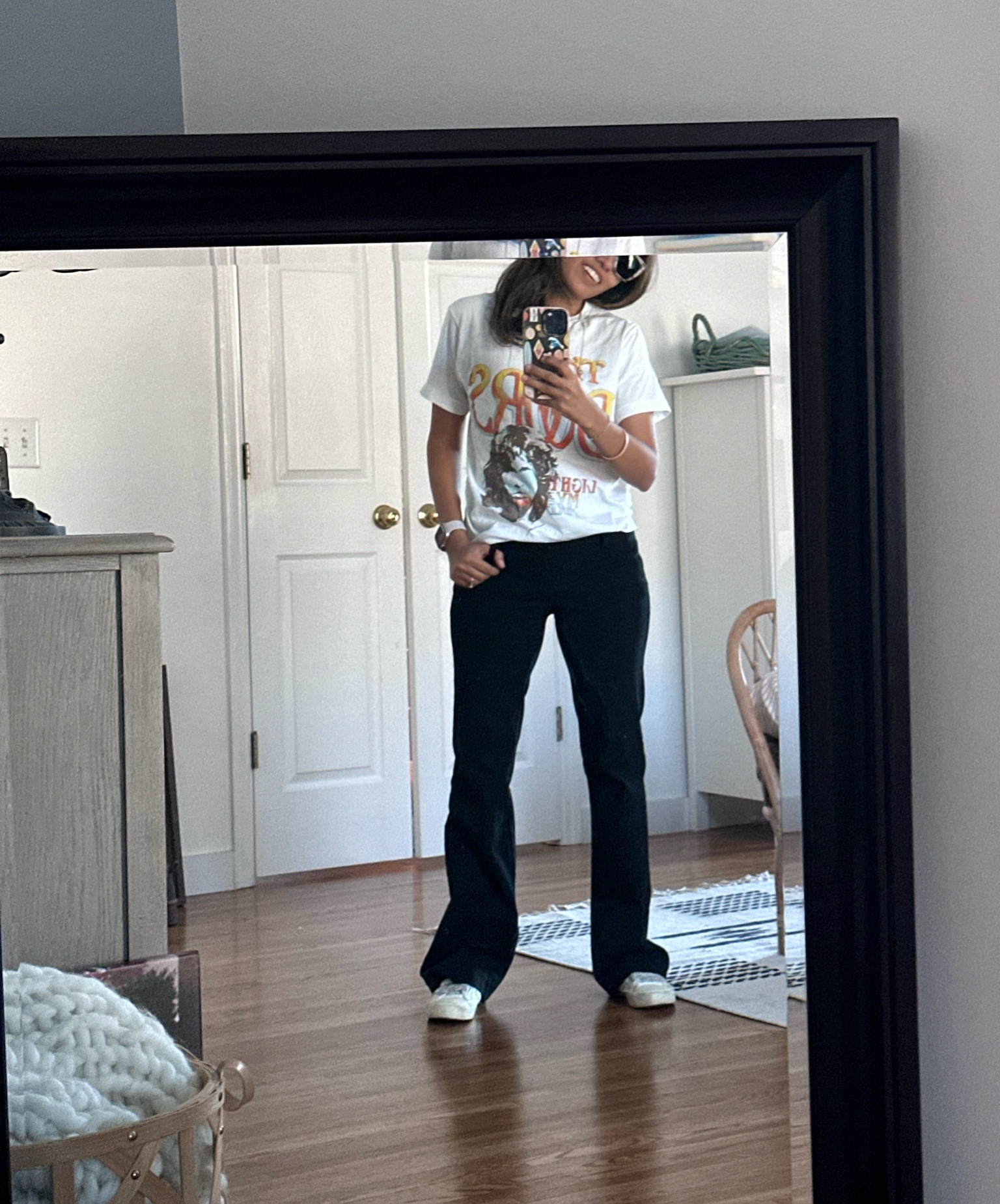 Just another day being a mom and dressing up for success! And by success i mean, the classic graphic tee and black flare pants with the golas 😉

#LTKtravel #LTKfindsunder100 #LTKstyletip