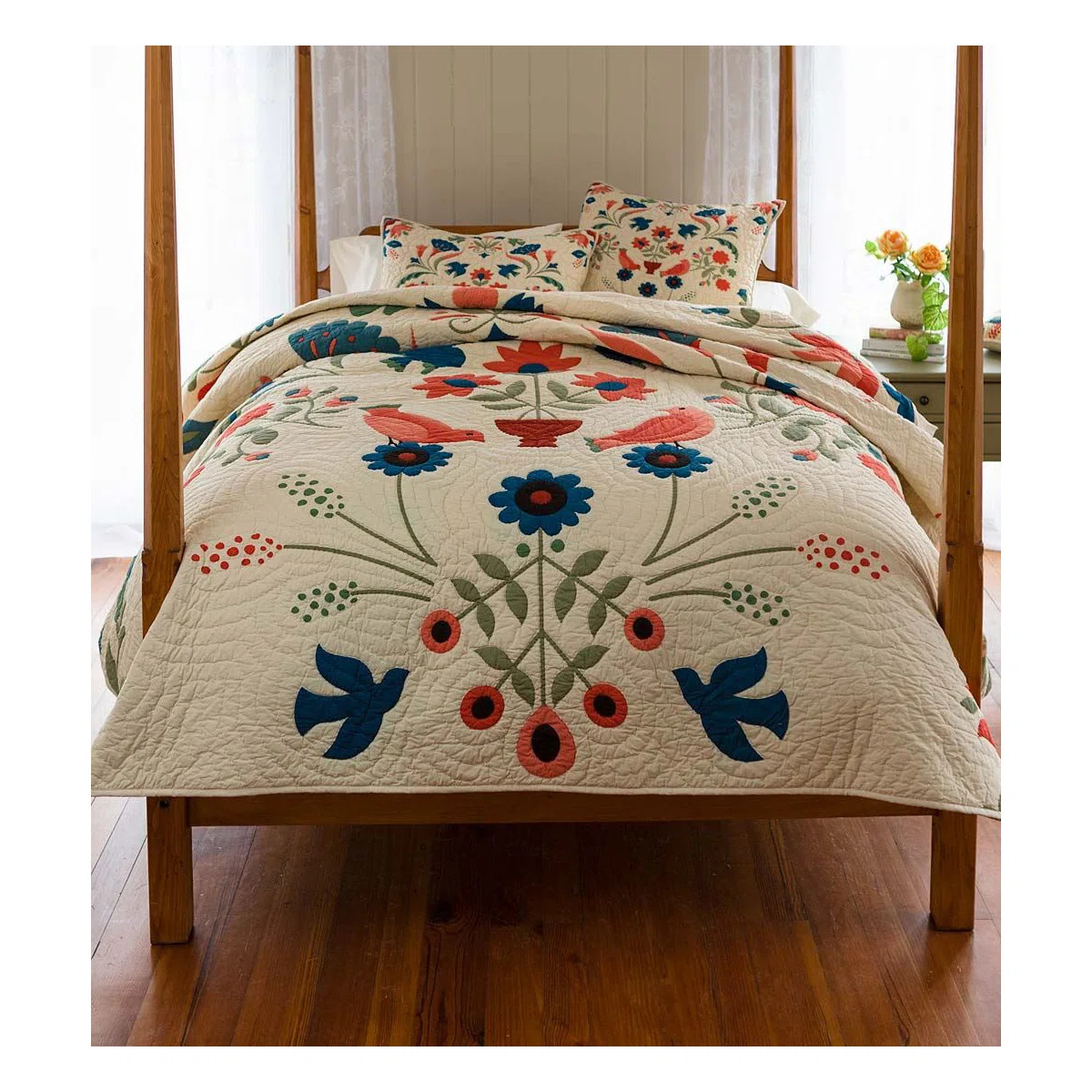 Ansley Modern & Contemporary Cotton Percale Floral Quilt | Wayfair North America