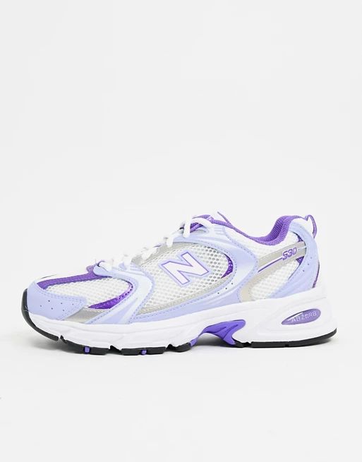 New Balance 530 mesh trainers in white and lilac | ASOS (Global)