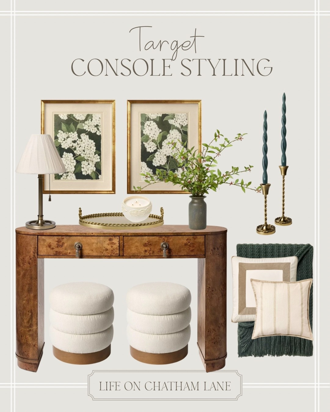 Target console table styling!

Studio McGee, fall decor, framed art, target home, entryway table decor, lamp, ottoman, taper candles

#LTKHome #LTKSeasonal