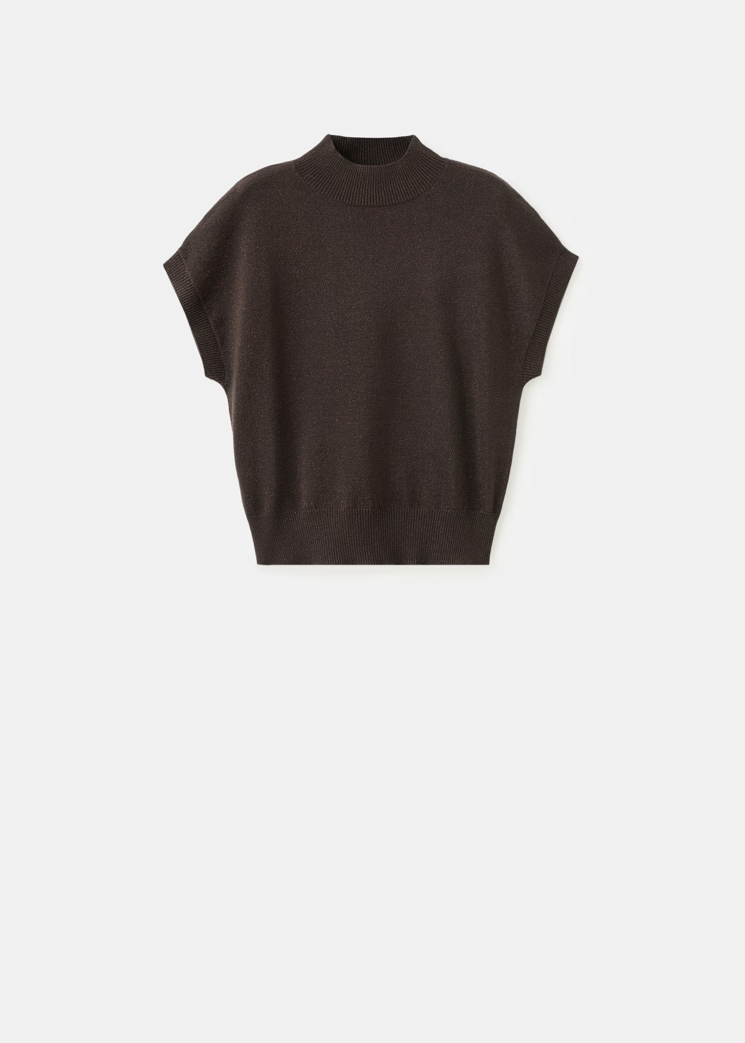 Short-sleeved lurex sweater | MANGO (UK)