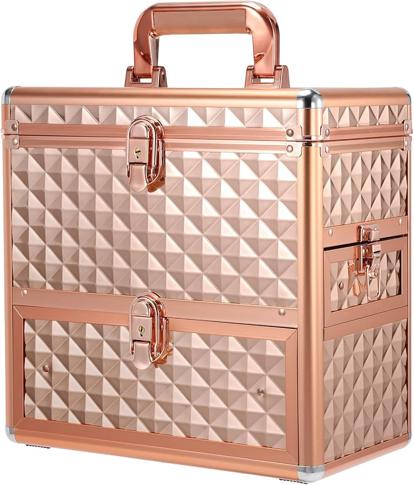 Makeup Train Case Professional Makeup Organizer Case with Drawer Mirror Extra Large Makeup Manicu... | Amazon (US)