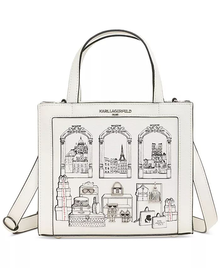 KARL LAGERFELD PARIS Nouveau Small Leather Tote - Macy's | Macy's
