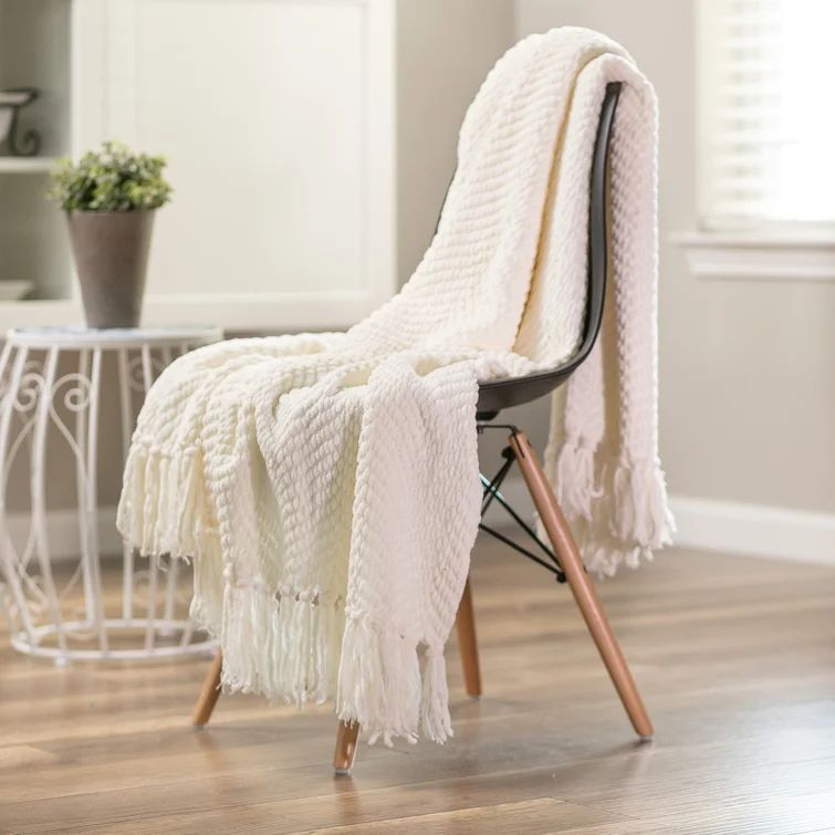 Goufes Textured Knitted Super Soft Blanket | Wayfair North America